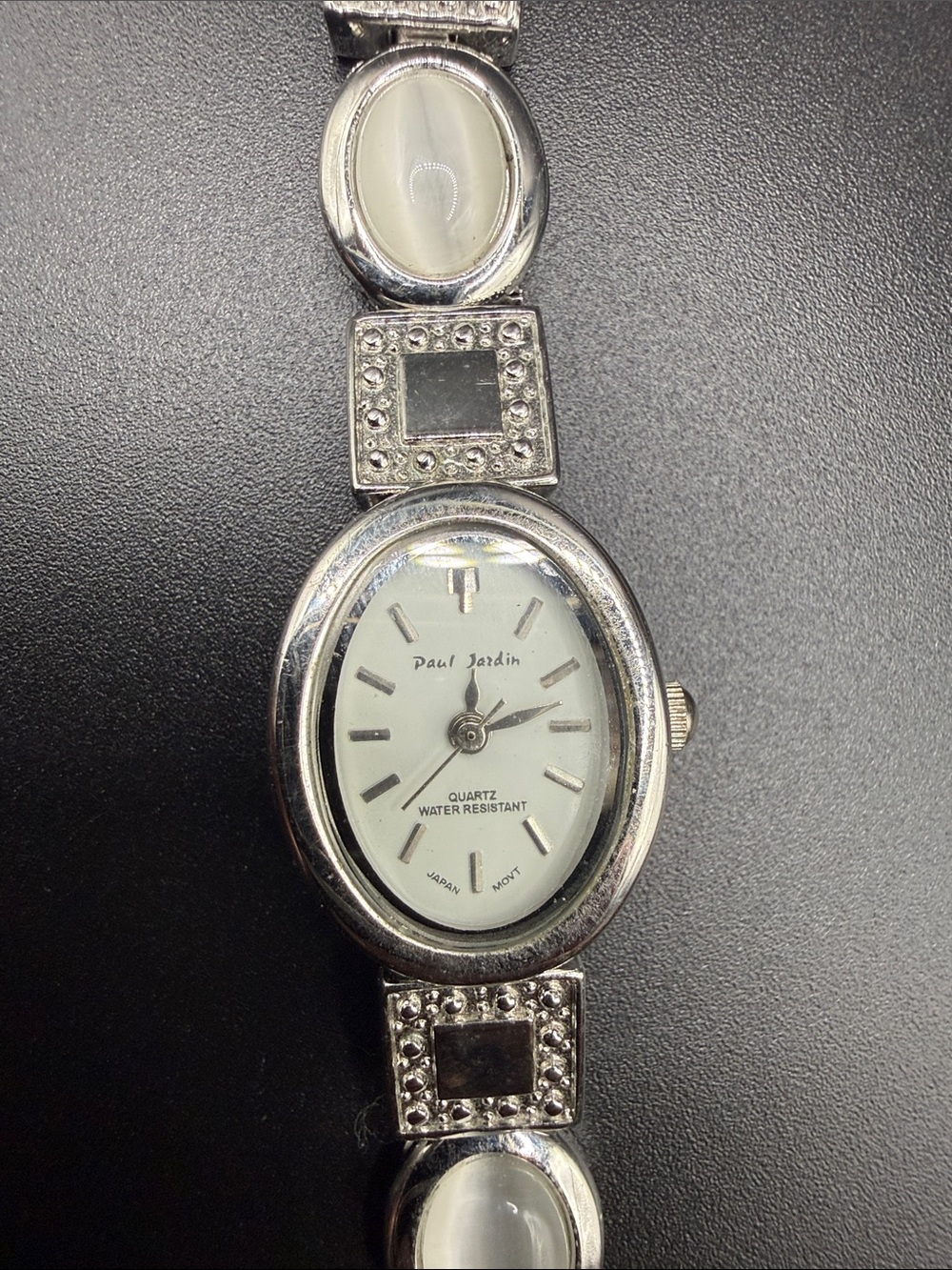 Paul Jardín Silver-Tone Oval Women's Quartz Watch with White Dial